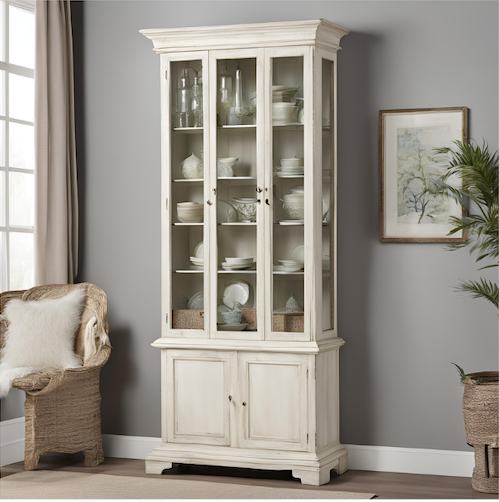 Antique White Display Cabinet